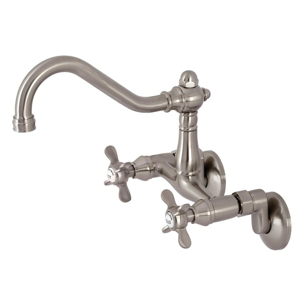 KS3228BEX 6" Adjustable Center Wall Mount Kitchen Faucet, Nickel